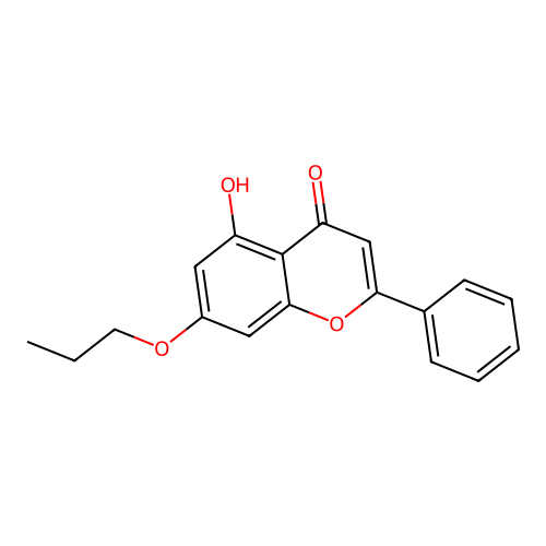 5-hydroxy-2-phenyl-7-propoxy-4H-chromen-4-one structure