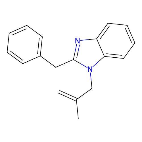 2-benzyl-1-(2-methylprop-2-en-1-yl)-1H-1,3-benzodiazole structure
