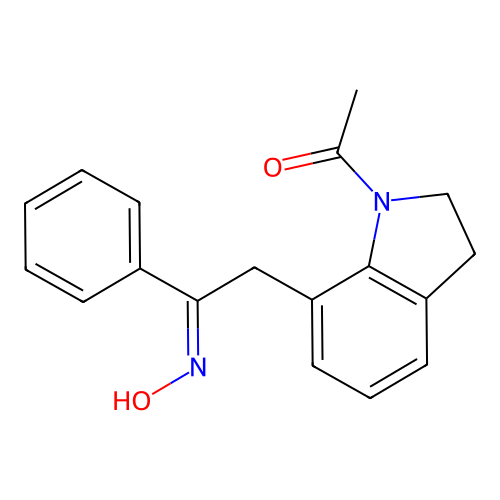 1-[7-(2-Hydroxyimino-2-phenylethyl)-2,3-dihydroindol-1-yl]ethanone structure