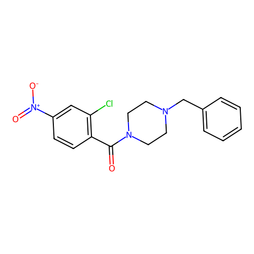 1-Benzyl-4-(2-chloro-4-nitrobenzoyl)piperazine structure