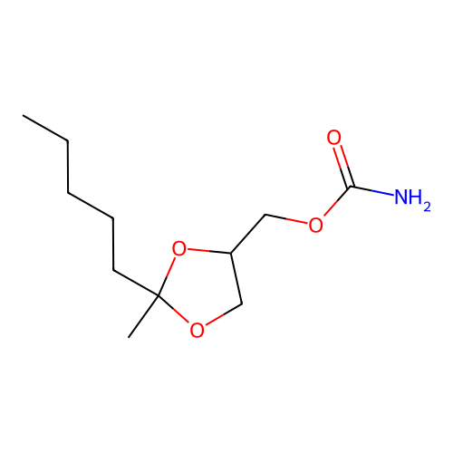 (2-Methyl-2-pentyl-1,3-dioxolan-4-yl)methyl carbamate structure