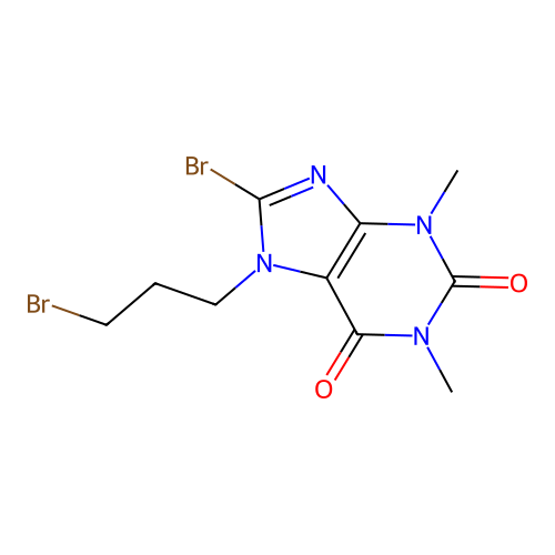 8-bromo-7-(3-bromopropyl)-1,3-dimethyl-1H-purine-2,6(3H,7H)-dione structure