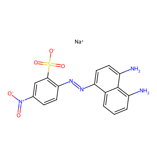 Sodium 2-((4,5-diamino-1-naphthyl)azo)-5-nitrobenzenesulphonate structure