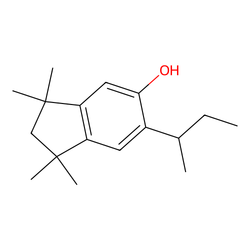 1,1,3,3-Tetramethyl-6-(1-methylpropyl)indan-5-ol structure