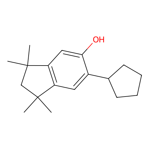 6-Cyclopentyl-1,1,3,3-tetramethylindan-5-ol structure