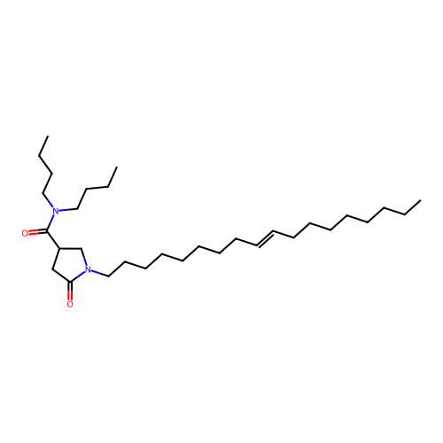 N,N-dibutyl-1-octadec-9-enyl-5-oxopyrrolidine-3-carboxamide structure
