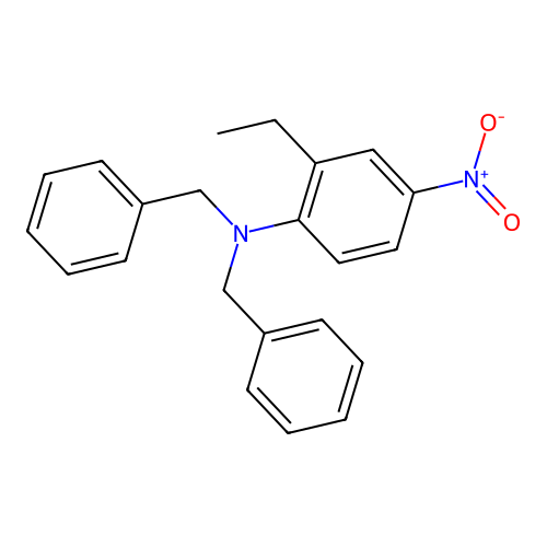 N-(2-ethyl-4-nitrophenyl)dibenzylamine structure