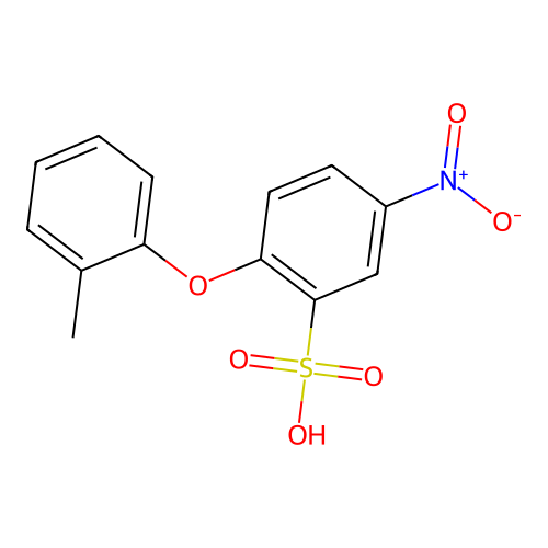 2-(2-Methylphenoxy)-5-nitrobenzenesulphonic acid structure