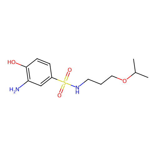 3-Amino-4-hydroxy-N-(3-(1-methylethoxy)propyl)benzenesulphonamide structure