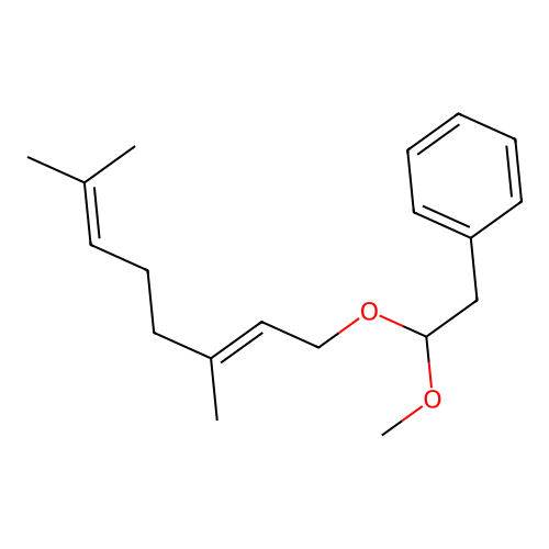 (E)-(2-(3,7-Dimethyl-2,6-octadienyloxy)-2-methoxyethyl)benzene structure