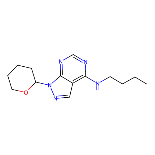 N-butyl-1-(oxan-2-yl)pyrazolo[3,4-d]pyrimidin-4-amine structure
