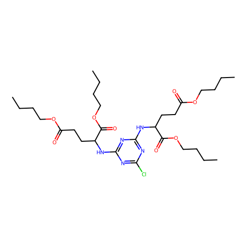 dibutyl 2-[[4-chloro-6-[(1,5-dibutoxy-1,5-dioxopentan-2-yl)amino]-1,3,5-triazin-2-yl]amino]pentanedioate structure