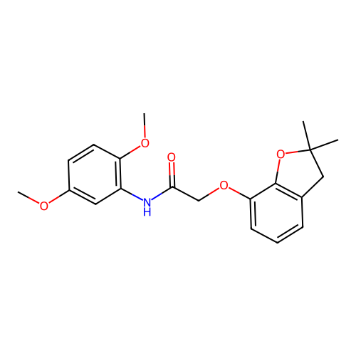 N-(2,5-dimethoxyphenyl)-2-[(2,2-dimethyl-3H-1-benzofuran-7-yl)oxy]acetamide structure
