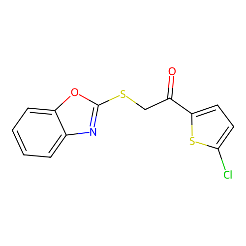2-(1,3-Benzoxazol-2-ylsulfanyl)-1-(5-chlorothiophen-2-yl)ethanone structure