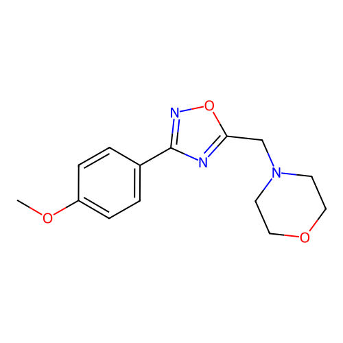 4-[[3-(4-Methoxyphenyl)-1,2,4-oxadiazol-5-yl]methyl]morpholine structure