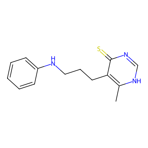 5-(3-anilinopropyl)-6-methyl-1H-pyrimidine-4-thione structure