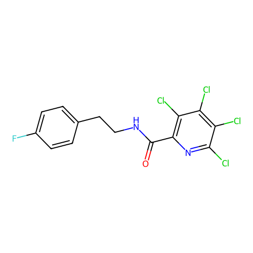 3,4,5,6-tetrachloro-N-[2-(4-fluorophenyl)ethyl]pyridine-2-carboxamide structure