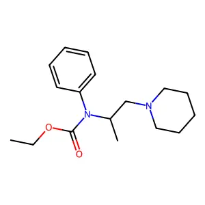 N-(1-Methyl-2-piperidinoethyl)carbanilic acid ethyl ester structure
