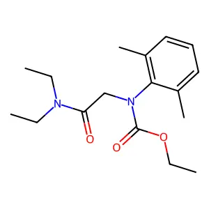 Carbanilic acid, N-((diethylcarbamoyl)methyl)-2,6-dimethyl-, ethyl ester structure