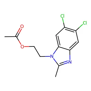(5,6-Dichloro-2-methylbenzimidazol-1-yl)-ethyl acetate structure