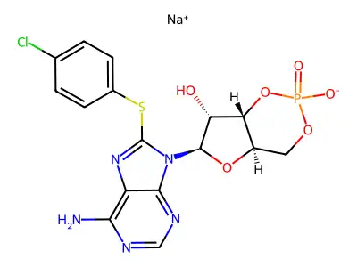 8-(4-氯苯硫基)环AMP钠盐 structure