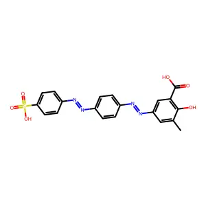 3-Methyl-5-((4-((4-sulphophenyl)azo)phenyl)azo)salicylic acid structure