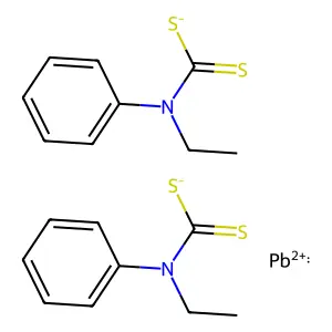 Carbamodithioic acid, N-ethyl-N-phenyl-, lead(2+) salt (2:1) structure
