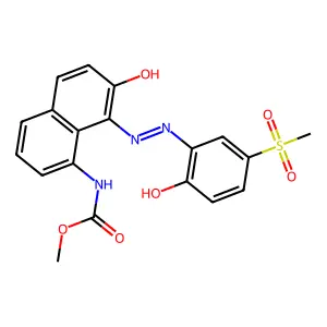 Methyl (7-hydroxy-8-((2-hydroxy-5-(methylsulphonyl)phenyl)azo)-1-naphthyl)-carbamate structure