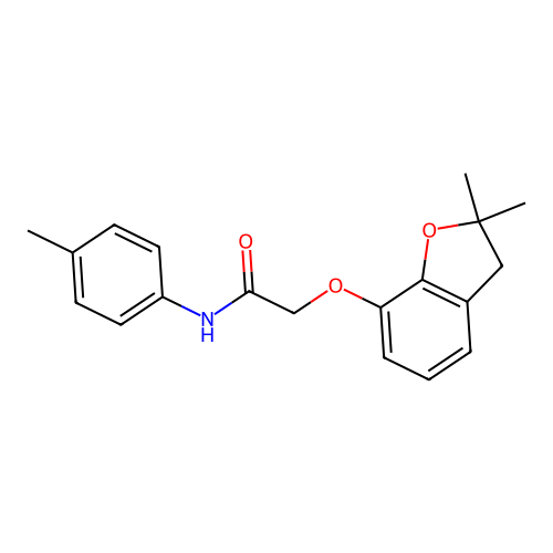 2-[(2,2-dimethyl-2,3-dihydro-1-benzofuran-7-yl)oxy]-N-(4-methylphenyl)acetamide structure
