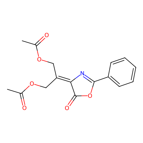 2-(5-Oxo-2-phenyl-1,3-oxazol-4(5h)-ylidene)propane-1,3-diyl diacetate structure