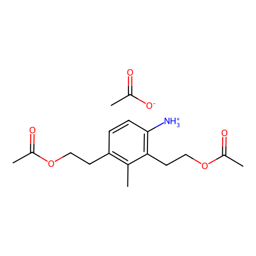 [2,4-Bis(2-acetyloxyethyl)-3-methylphenyl]azanium acetate structure