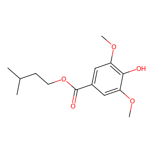 3-Methylbutyl 4-hydroxy-3,5-dimethoxybenzoate structure