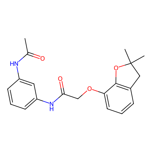 N-(3-acetamidophenyl)-2-[(2,2-dimethyl-3H-1-benzofuran-7-yl)oxy]acetamide structure