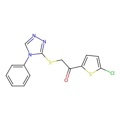 1-(5-chlorothiophen-2-yl)-2-[(4-phenyl-4H-1,2,4-triazol-3-yl)sulfanyl]ethanone structure