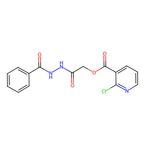 2-Oxo-2-(phenylformohydrazido)ethyl 2-chloropyridine-3-carboxylate structure