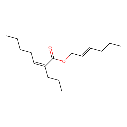 2-Hexen-1-yl 2-propyl-2-heptenoate structure