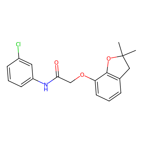N-(3-chlorophenyl)-2-((2,2-dimethyl-2,3-dihydrobenzofuran-7-yl)oxy)acetamide structure