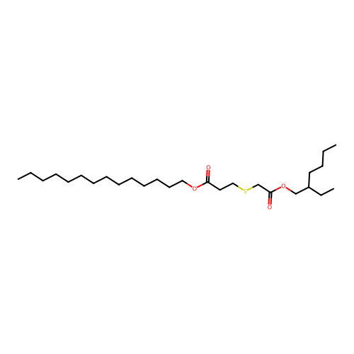 Tetradecyl 3-((2-((2-ethylhexyl)oxy)-2-oxoethyl)thio)propionate structure