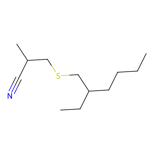 3-((2-Ethylhexyl)thio)-2-methylpropiononitrile structure