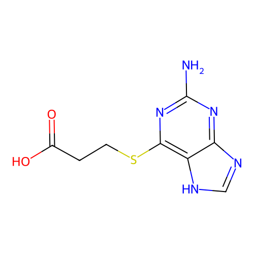 3-((2-Amino-1H-purin-6-yl)thio)propionic acid structure