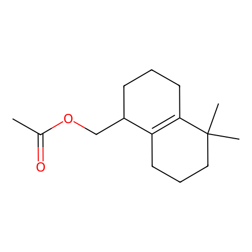 Octahydro-5,5-dimethylnaphthalene-1-methyl acetate structure