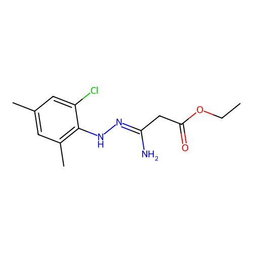 Ethyl 3-amino-3-[2-(2-chloro-4,6-dimethylphenyl)hydrazinylidene]propanoate structure