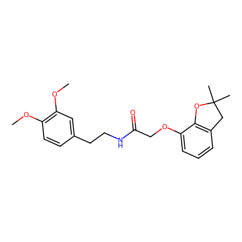 N-(3,4-dimethoxyphenethyl)-2-((2,2-dimethyl-2,3-dihydrobenzofuran-7-yl)oxy)acetamide structure