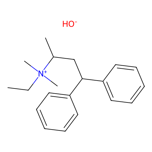 Ethyldimethyl(1-methyl-3,3-diphenylpropyl)ammonium hydroxide structure