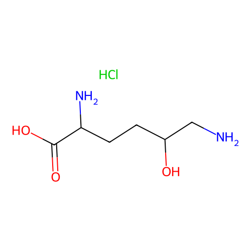 Lysine, 5-hydroxy-, hydrochloride (1:1) structure