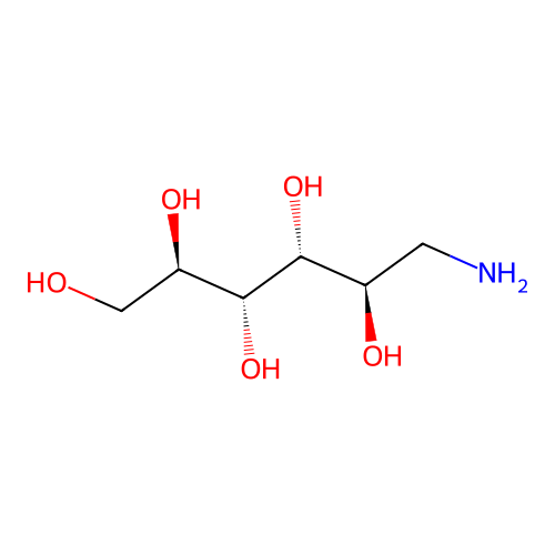 1-Amino-1-deoxymannitol structure