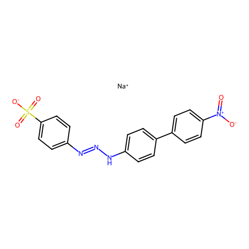 Sodium 4-((4-(4-nitrophenyl)anilino)azo)benzenesulphonate structure