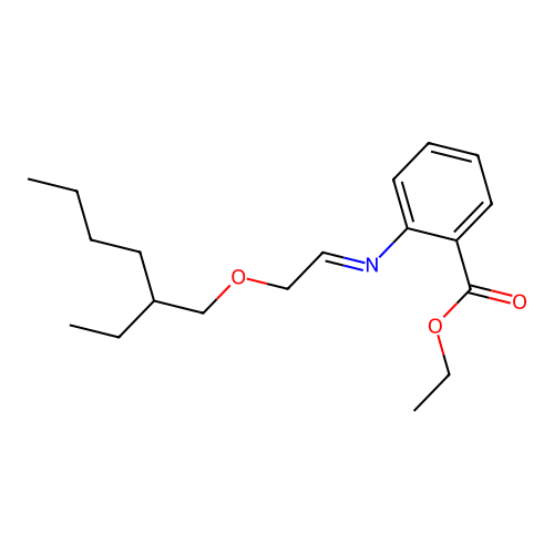 Ethyl 2-((2-((2-ethylhexyl)oxy)ethylidene)amino)benzoate structure