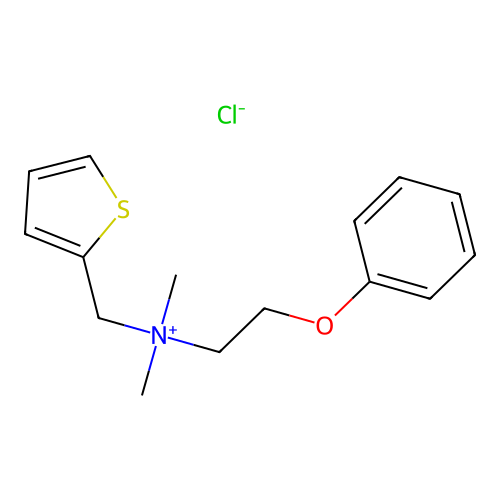 Dimethyl(2-phenoxyethyl)(2-thienylmethyl)ammonium chloride structure