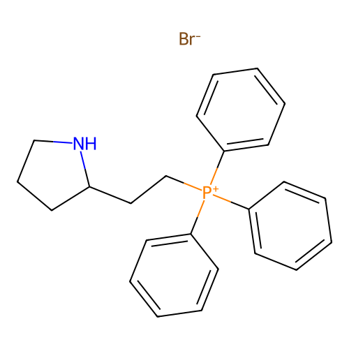 Triphenyl(2-(pyrrolidin-2-yl)ethyl)phosphonium bromide structure